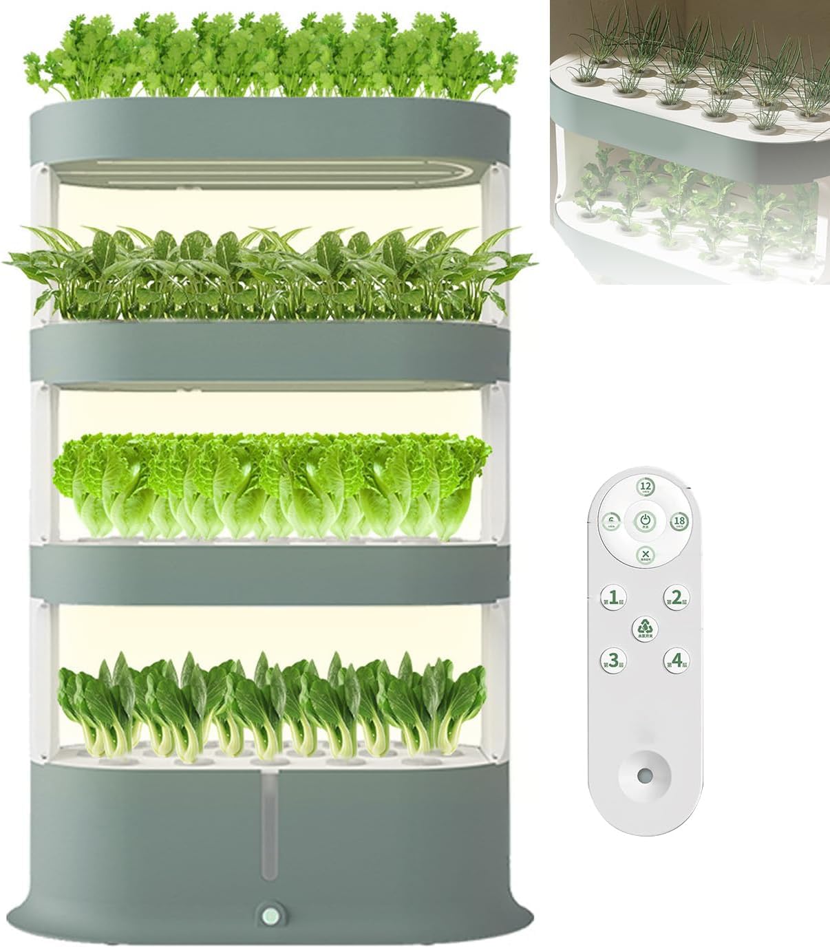 ZHJOPP Hydroponics Growing, Indoor Herb Garden with Full Spectrum Grow Lights, Stratified Water Cycle,universal Wheel, Smart Garden Indoor