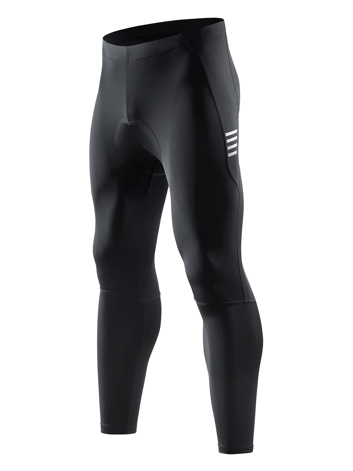 Santic Pantalon Cyclisme Homme Long Rembourré 4D Gel – Respirant, Coupe-Vent, Idéal VTT, Route & Moto – Noir XXXL