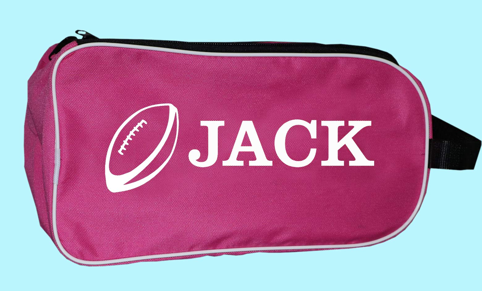 PROSTYLE SPORTS Personalised Football Boot Bag, Shoes bag (Pink) (Rugby Ball)