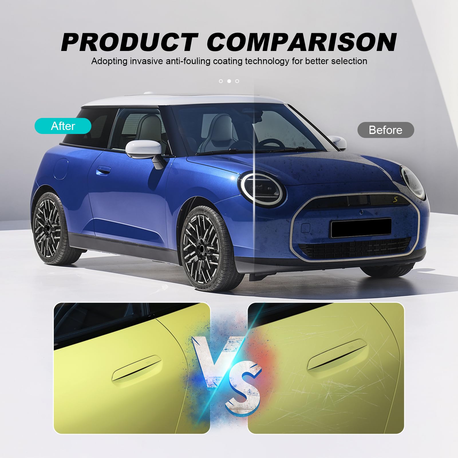 für Mini J01 Cooper Se 2024 Auto-Lackschutzfolie Vorgeschnitten TPU Transparent Selbstklebend Regenfest Wasserdicht HD Kratzfest zubehör (Frontstoßstange 8St)