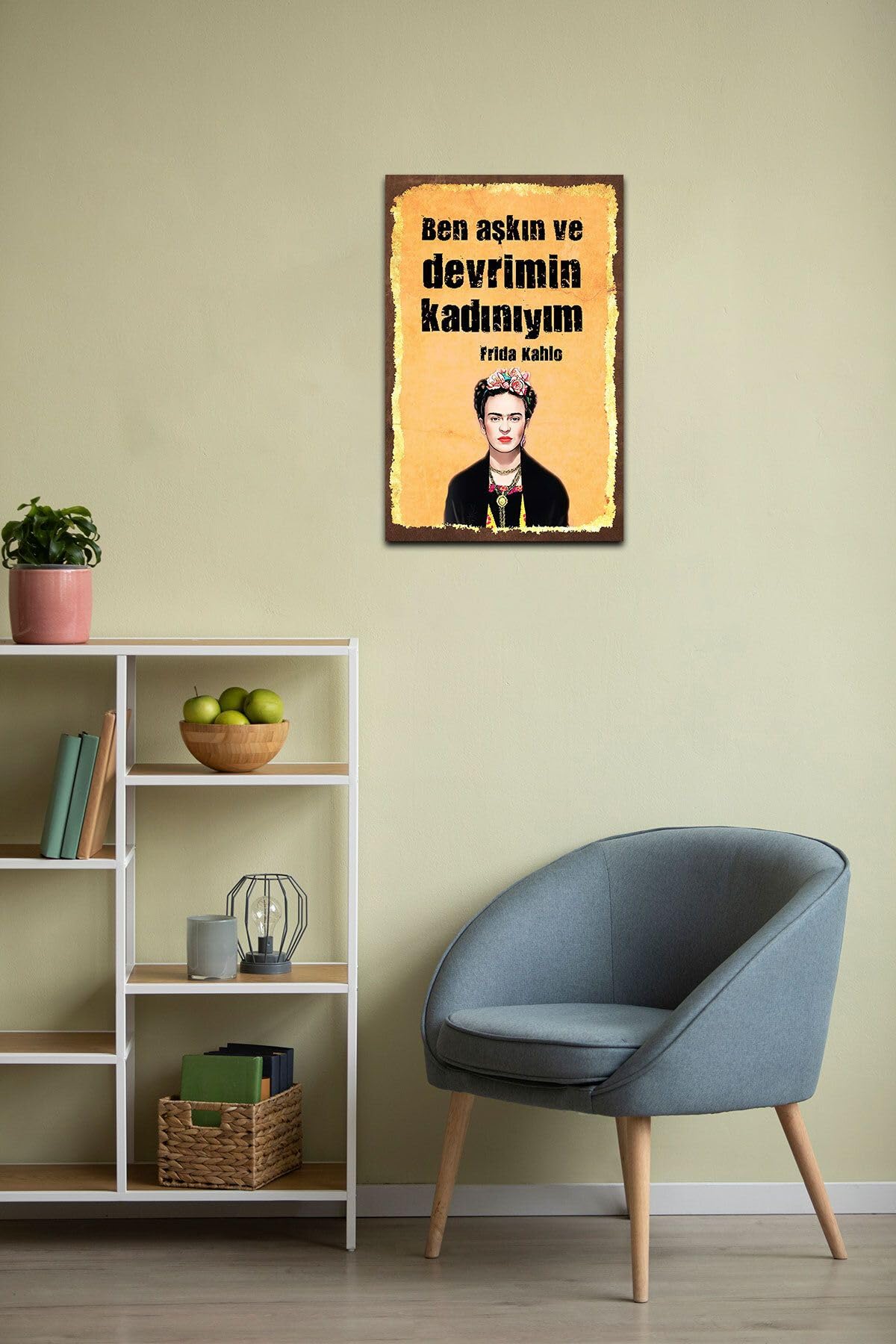 Dekolia Ben Aşkın Ve Devrimin Kadınıyım Retro Vintage Ahşap Mdf Tablo