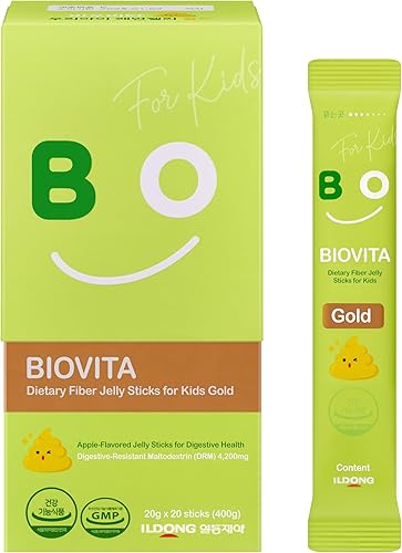 Miniatura 1 de BIOVITA Palitos de gelatina de fibra dietética para niños (20 varillas), 100% fibra soluble a base de plantas, 4,200 mg, movimiento intestinal