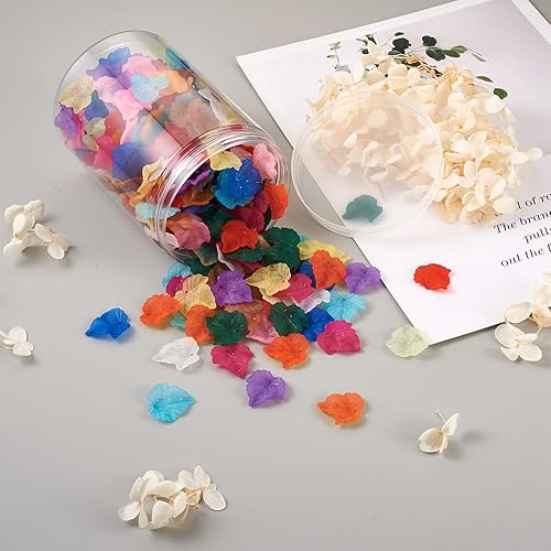 Miniatura 71 de Craftdady Dijes de cuentas de hojas de arce transparentes, colgantes colgantes de adorno para colgar, bonitos dijes para collares, pulseras, Hoja