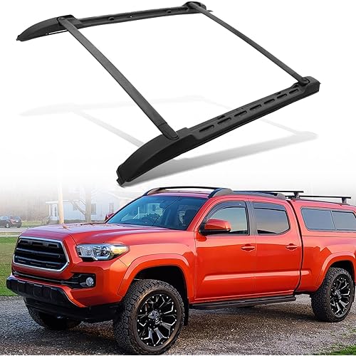 Roof Rack Cross Bars Kit Fit for 2005-2023 Toyota Tacoma Double Cab Only 165lbs Capacity Roof Rails Crossbar for Cargo Bike Kayak Snowboard Rooftop Accessories Cargo Carrier