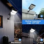 Solar Street lumières extérieures, 8500K LED Lampe solaire à lumière de dusk to dawn Lampe étanche avec détecteur de mouvement Lampes de sécurité murales pour jardin, cour, garage, jardin