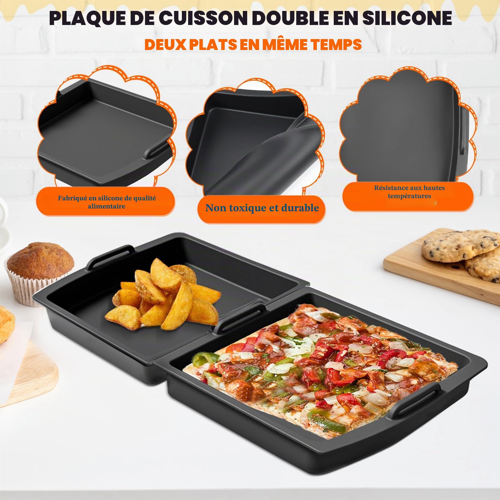 Rierousy Lot de 2 séparateurs de plat Tefal OptiGrill XL, tapis en silicone, insert pour accessoires OptiGrill