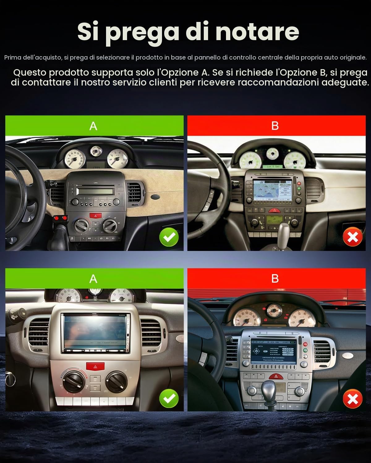 NHOPEEW Autoradio 2+64G per Lancia Ypsilon 2006-2011 con supporto per CarPlay wireless e Android Auto Mirror Link navigazione GPS comandi al volante 40 temi dell'interfaccia utente e video online