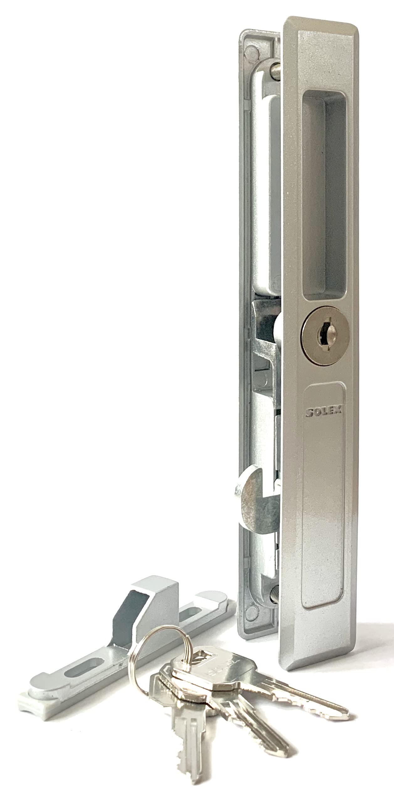 Amazon | SOLEX アルミサッシ用 扉 窓 引戸錠 シルバー 戸先 キー3本
