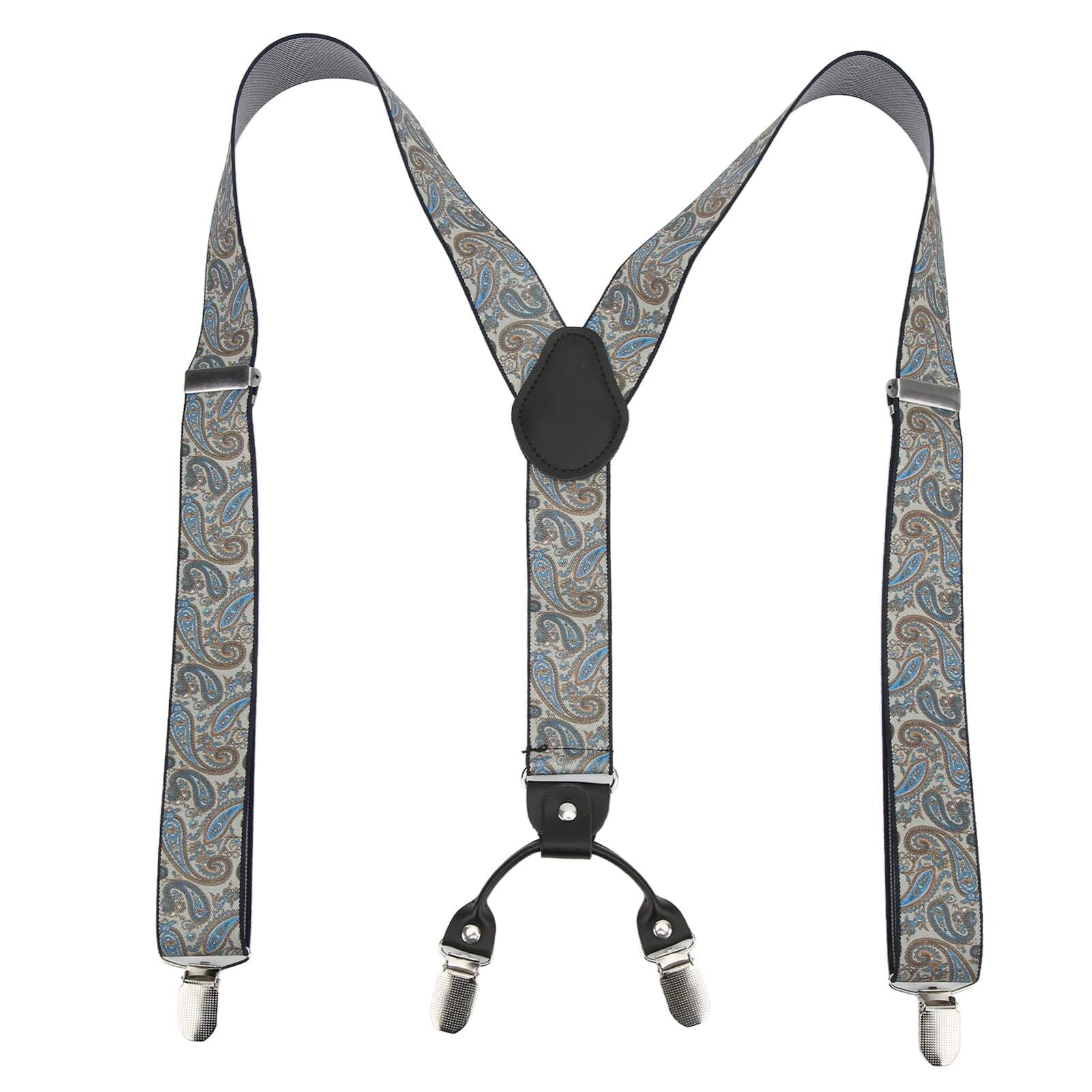 Tirantes ajustables con espalda en Y for hombre: 1,4" de ancho, 45,3" de largo, clips de metal resistentes, elástico duradero for vestir y uso diario tirantes para hombre de trabajo