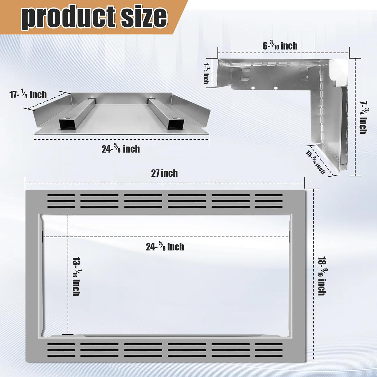 NN-TK922SS 27-inch Trim Kit for Use with Panasonic Microwave Ovens, for 2.2 Cubic Feet Microwave Oven, Built-in Stainless Steel 27" Microwave Trim Kit