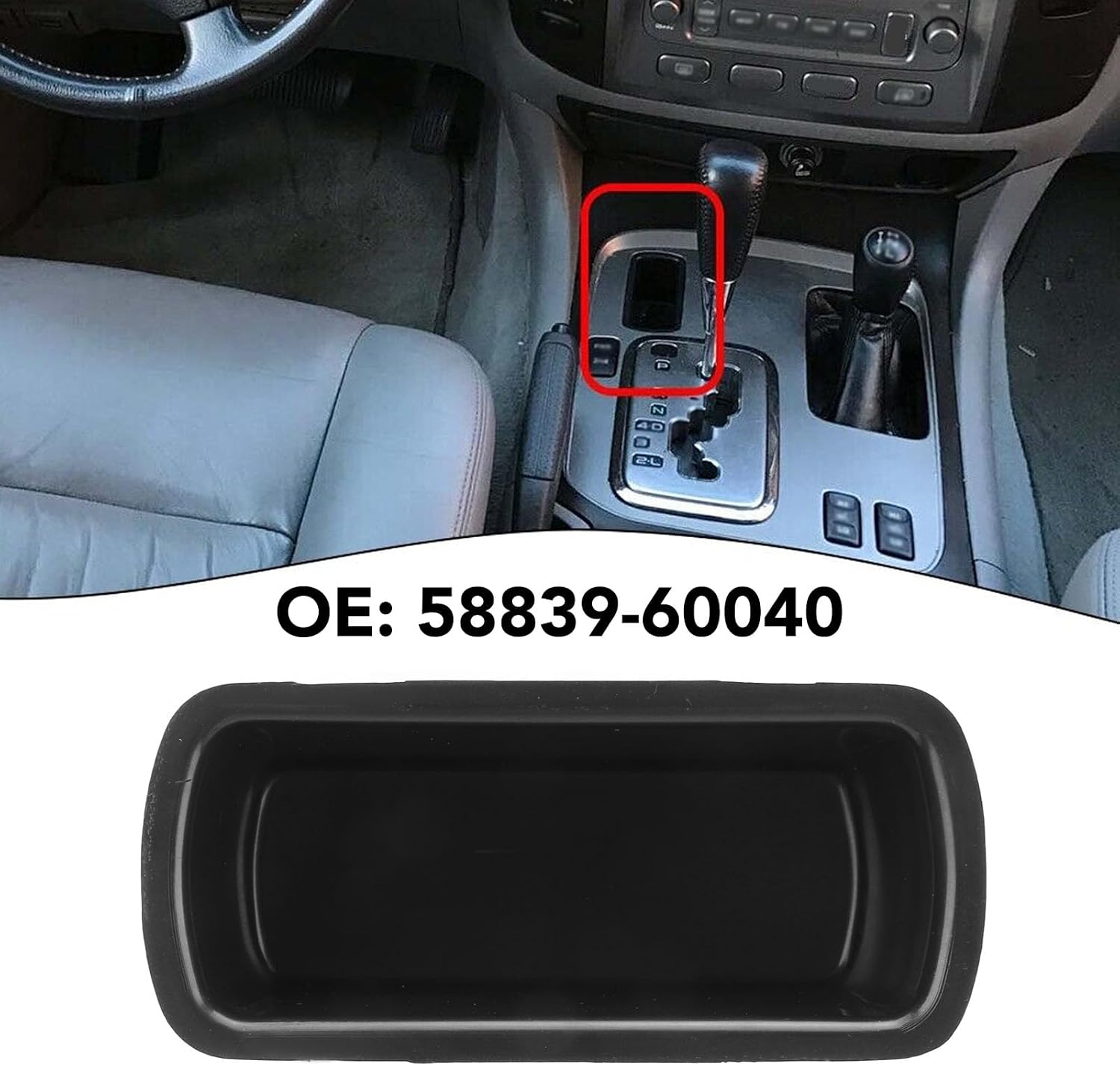 Center Console Box Hole Cover, Console Box Pocket, Center Console Box Hole Pocket, OEM Console Box Hole Cover, for Land Cruiser 2001 to 2007