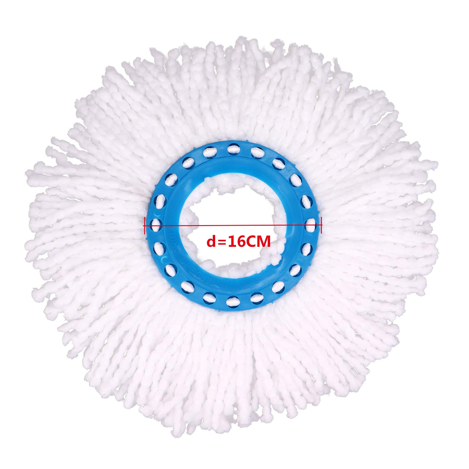 4Pcs Disc Mop Testina Sostitutiva, Testa Rotante di Ricambio per Mocio Mop Testina Sostitutiva in Microfibra Ricambio Spazzolone Rotondo (Diametro 16CM)