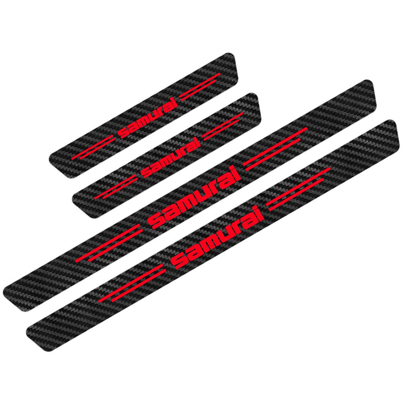 4 Pezzi Battitacco Fibra di Carbonio Auto Door Sticker, per Suz-uki Samurai Piastre di Protezione Della Copertura Adesivi Soglia, Auto Prevenire l'usura Graffi Styling Decorativi Accessori