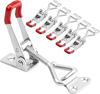 Toggle Clamp Latch, 6-Pack 250KG 550Lbs Heavy Duty Holding Capacity 4002 Style Adjustable Toggle Latch Hasp Clamp for Door, Box Case Trunk, Lid, Jig. Quick Release Pull Latch, Metal Draw Latch