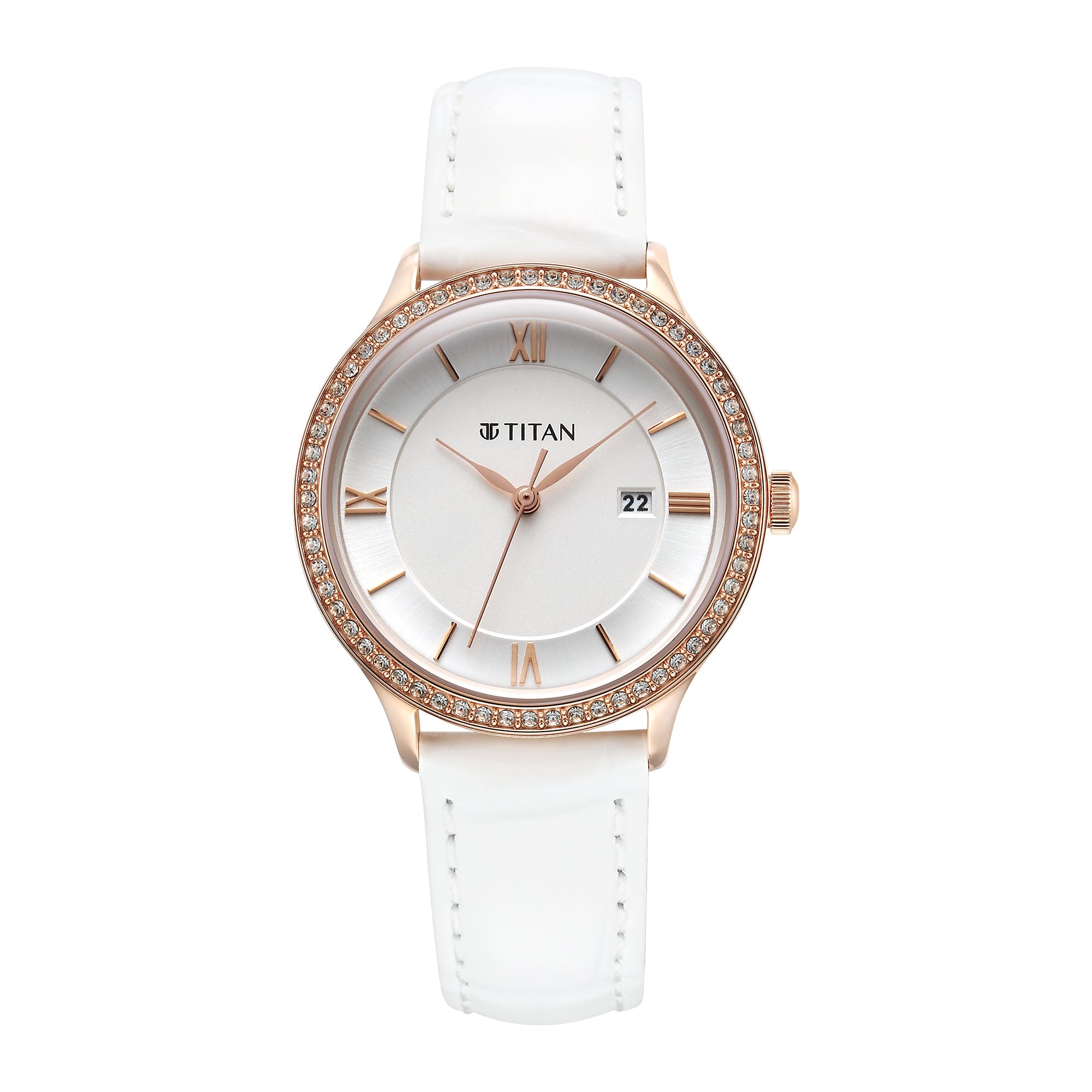 Titan Bright Leathers Silver Dial Analog with Date Leather Strap Watch for Women-NS95247WL05 (B0CCS62Z3R) Amazon Price History, Amazon Price Tracker