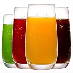 SHOSHIN Hand Cut Highball Glasses Crystal (Set of 4, 17Oz) - Elegant Water Juice Drinking Glasses, Everyday Beverage Glasses, Large Collins Glasses Perfect for Restaurant, Kitchen, Bar