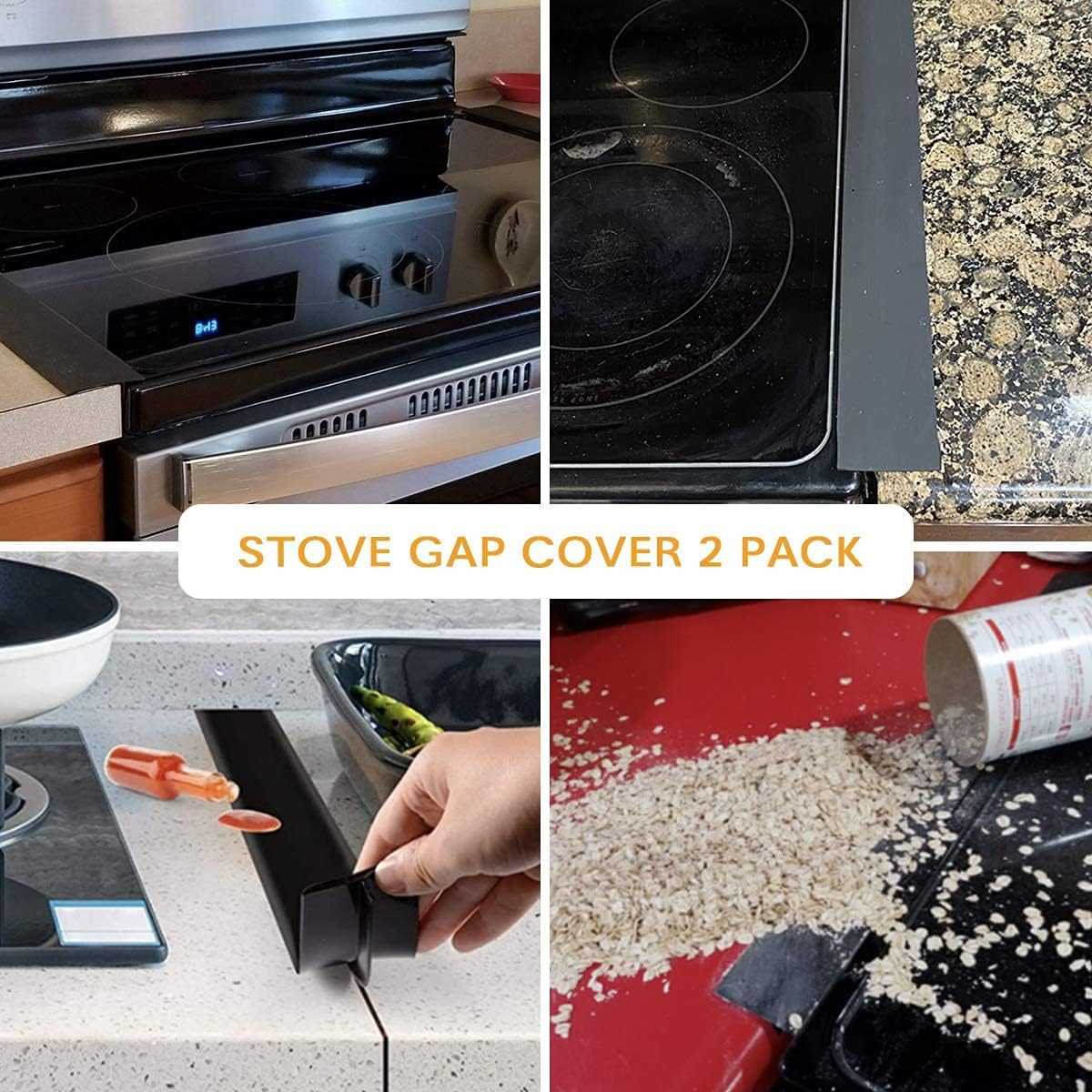 Stove Top Covers for Samsung Gas Range with 2 Pack Stove Gap Covers, 0.5 mm Thick Gas Stove Burner Covers, Reusable Gas Stove Liners Compatible with Samsung Gas Stove, Non-stick Stove Protectors : Appliances