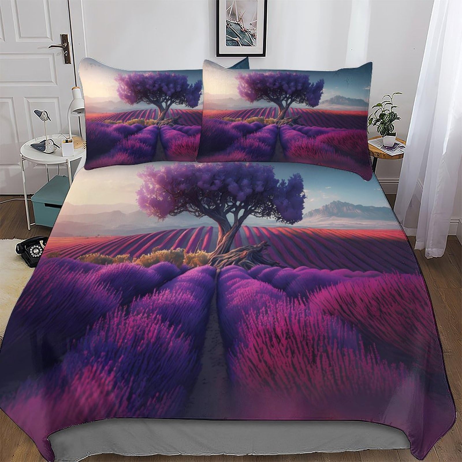 Housse de couette 200x200 Champs d'Eden avec deux taies en microfibre