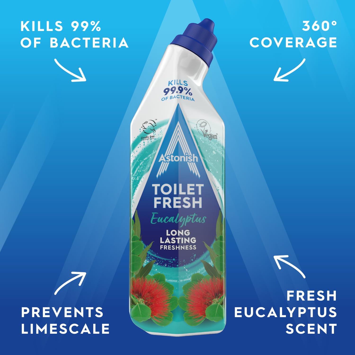 Astonish Eucalyptus Toilet Fresh Gel, Kills 99.9% of Bacteria, Limescale Prevention, 750ml — view 5