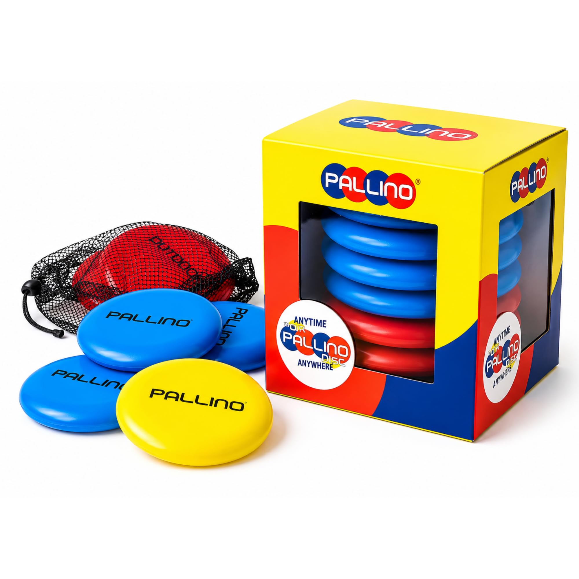 Pallino Bocce-Inspired Premium Outdoor Flying Disc Game per ragazzi e adulti, set portatile per cortile, spiaggia e portellone posteriore, divertimento interattivo per 2-8 giocatori, 9 dischi e borsa