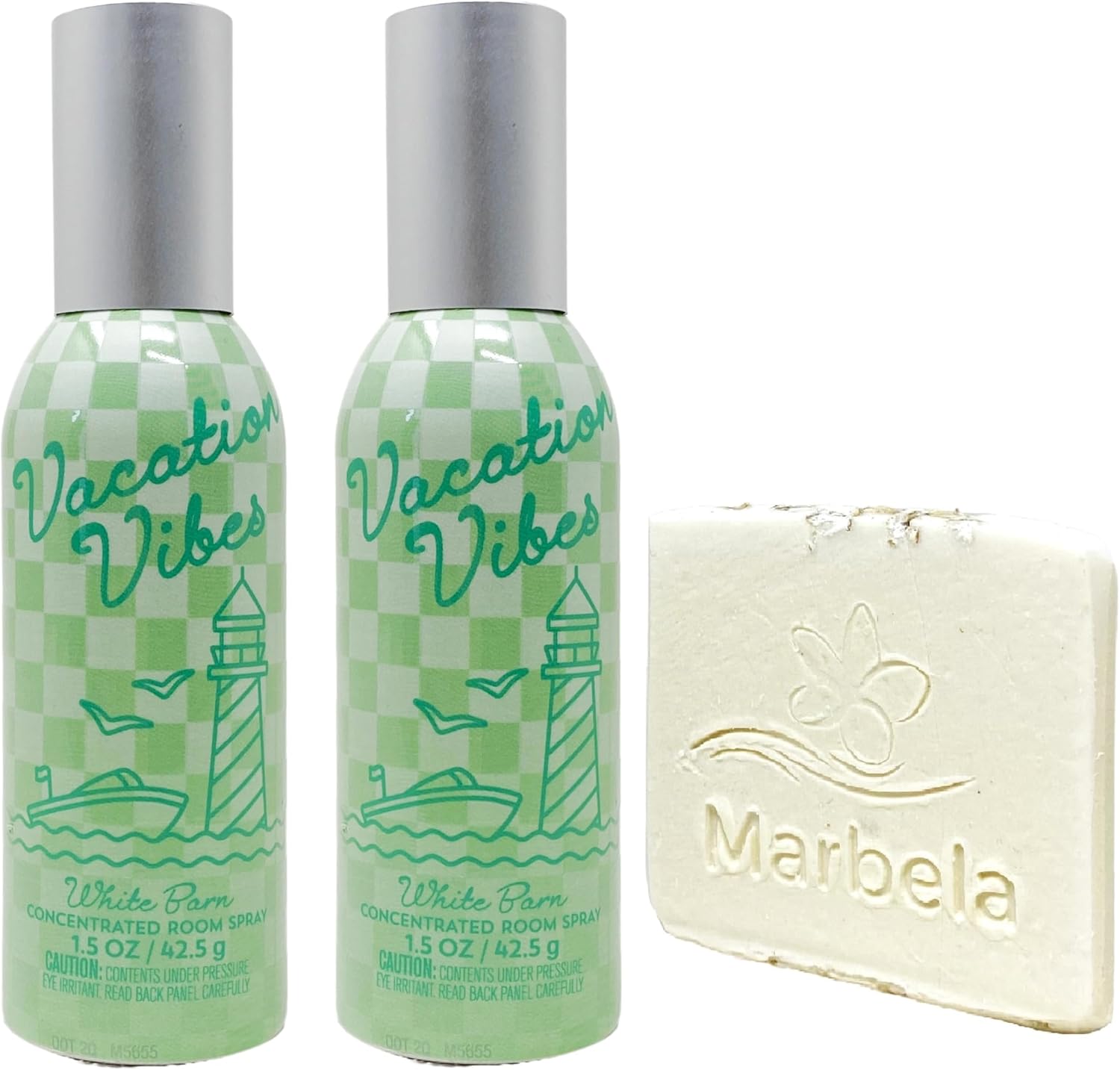 Bath & Body Works Vacation Vibes - 2 Pack Concentrated Room Spray with a Natural Oats Sample Soap