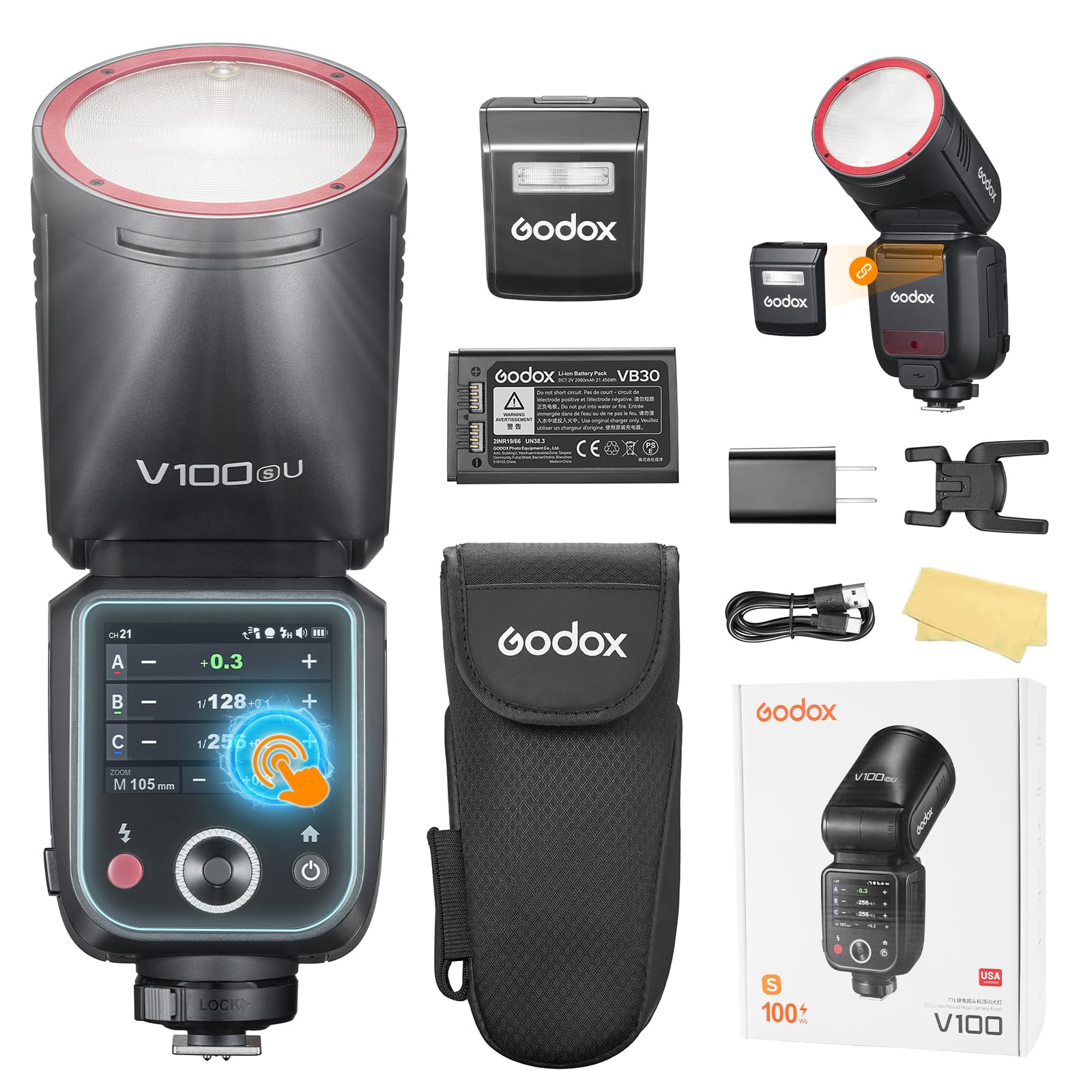 Godox V100 S Godox V100S U TTL Flash for Sony Camera Gogox V100-S Global Shutter with Touch Screen