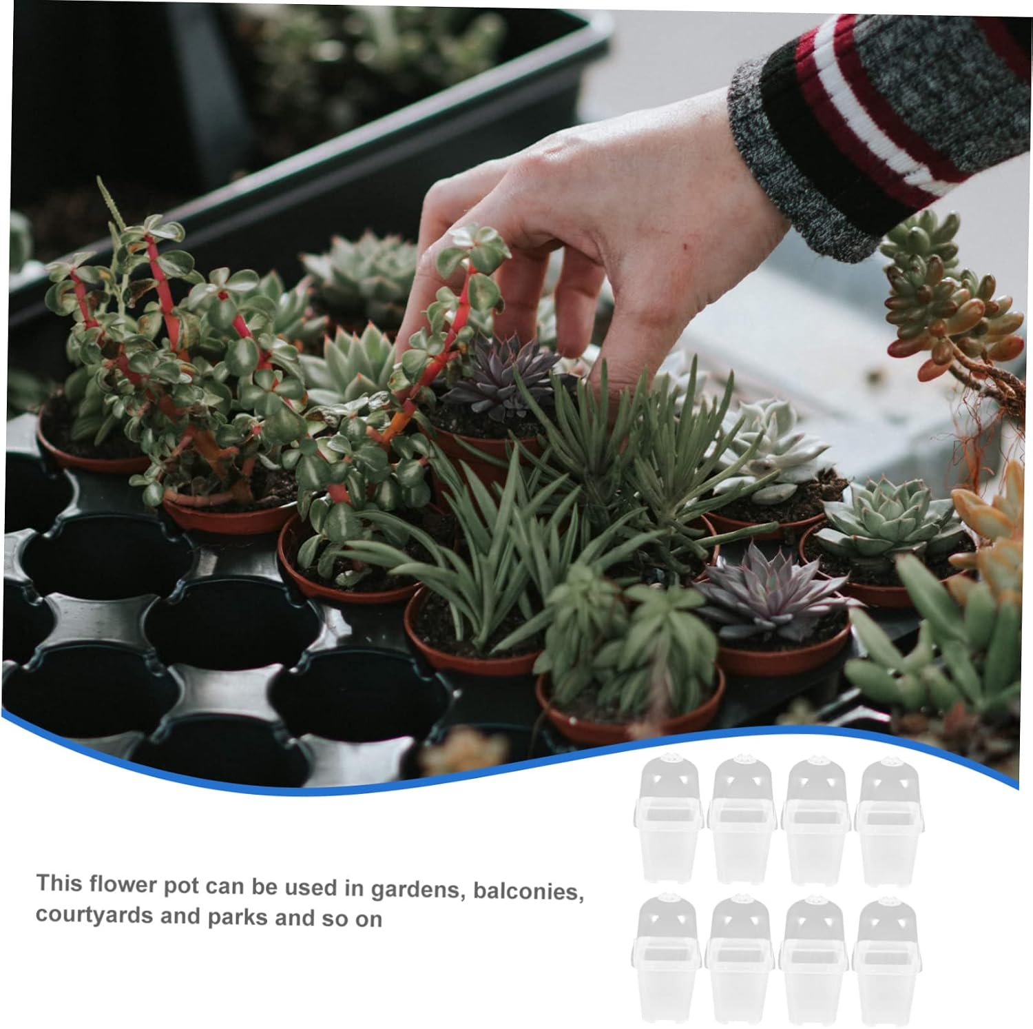 20 Sets of Thicken Flower Nursery Pots Lid Large Plastic Planter Cover for Outdoor Plants