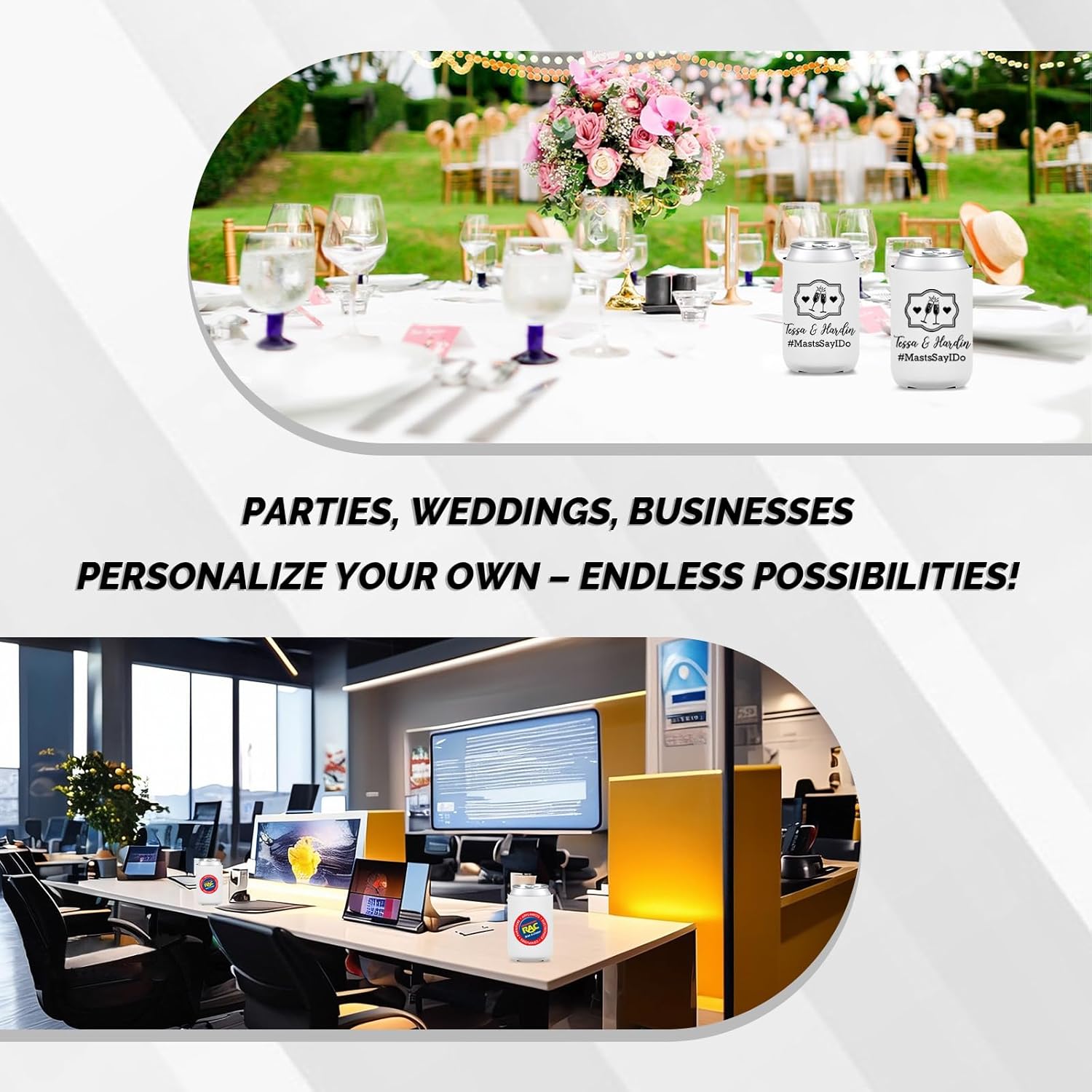 50 Pack Blank Standard Neoprene Can Coolers Bulk – Drink Sleeves for 12oz Cans & Bottles, Reusable Beer Soda Insulators, Perfect for DIY, Sublimation, HTV, Weddings, Gifts (White) - Image 5