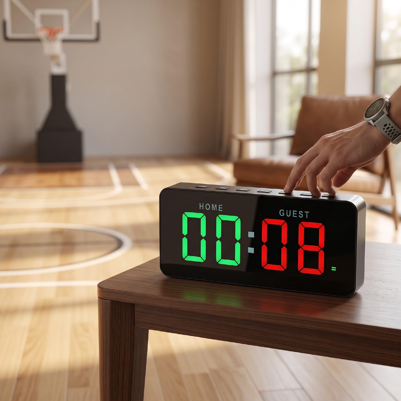 Minuteur de Gym, Horloge LED Grand Affichage 12 Pouces