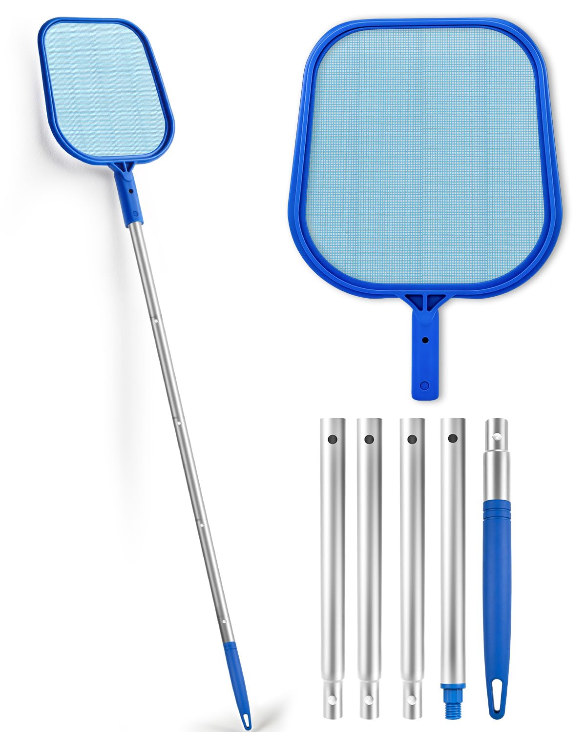 MRUN BONE Pool Kescher 155cm Poolkescher Feinmaschig Netz für Pool, Schwimmbad, Teich, Aufstellpool, Planschbecken, Algen, Aufblasbarer Pool