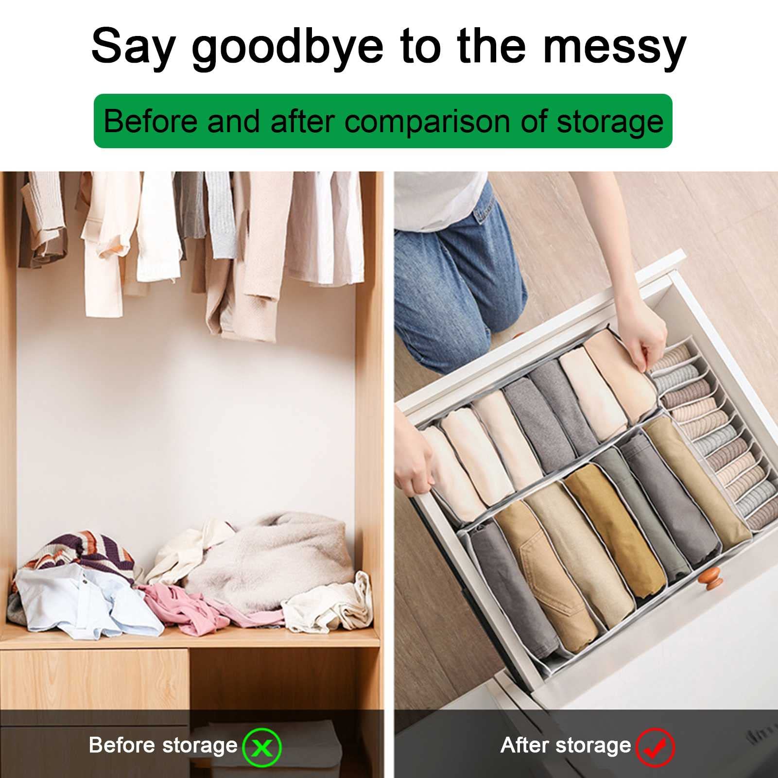 Organizador de Ropa de Closet, Cesta de Almacenamiento de Ropa Interior, Plegable, fácil de Limpiar, Ahorro de Espacio Caja de Almacenamiento for Ropa Interior, Camisetas, almacenamien