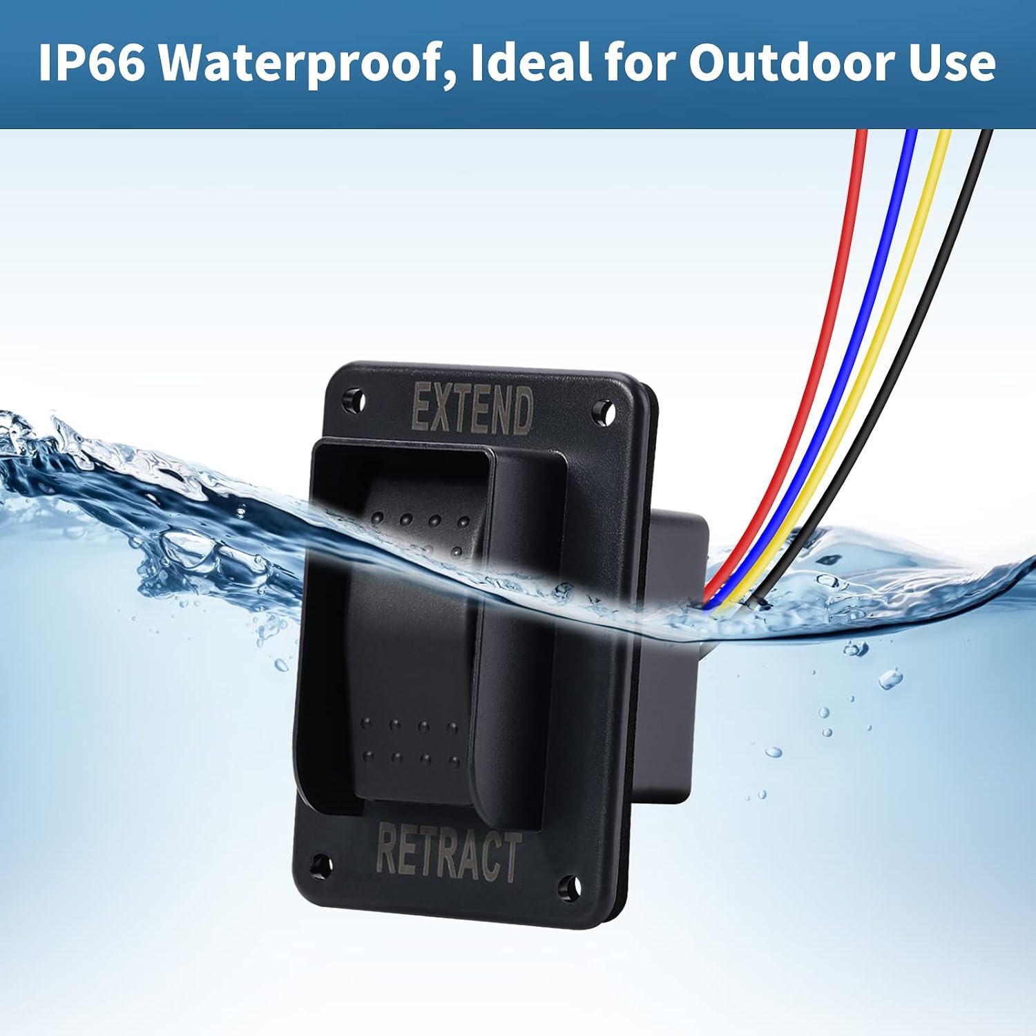Power Stabilizer Switch, Briidea RV Electric Jack Switch with Harness 12V Extend Retract for Stabilizer Jacks, Black