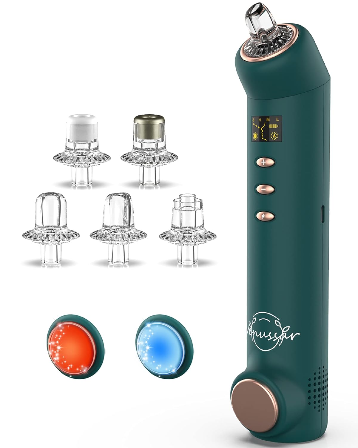 Blackhead Remover Vacuum Pore Cleaner：Venussar Black Head Remover Suctioner Pore Vacuum USB Rechargeable with Hot Cold Compress, 4 modes, 5 Suction Probes, Acne Comedone Whitehead Extractor : Beauty & Personal Care