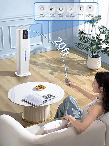 Miniatura 3 de Humidificadores inteligentes de 8 L para dormitorio, habitación grande, difusor de llenado superior de niebla fría de 2.1 galones, luz ambiental,