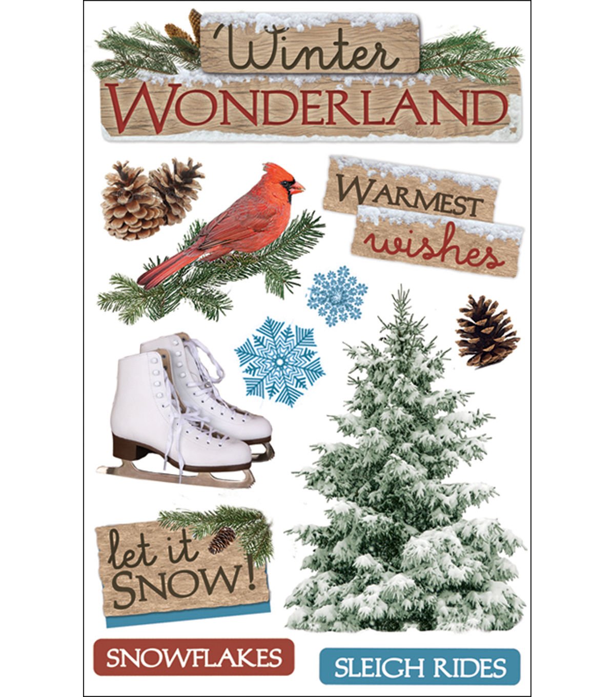 Paper House Productions Multicolour Winter Wonderland 3D Stickers Multi-Colour, Phstdm-0091E, 22.4 X 12 X 0.5 Cm