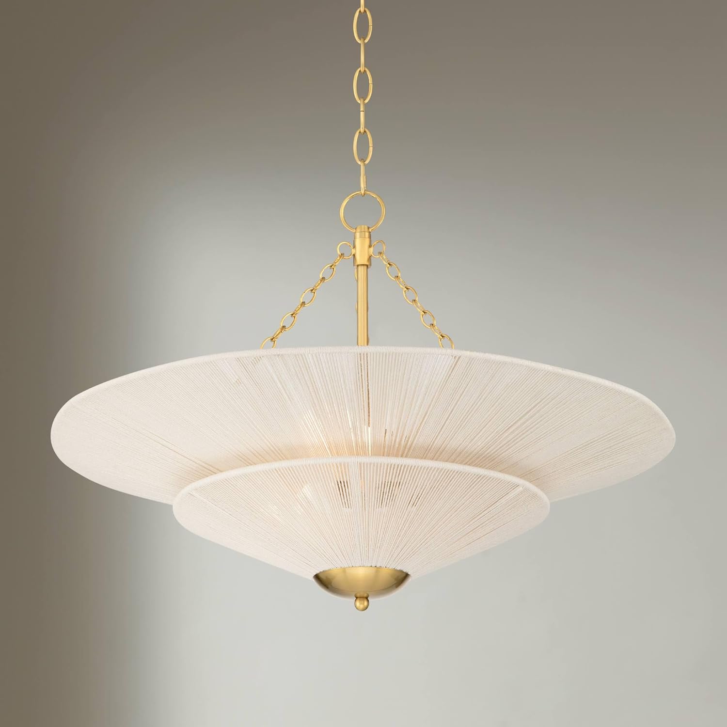 Possini Euro Design Possini Euro Griner 25 1/4" W Burnished Brass 3-Light String Cottage Core Chandelier