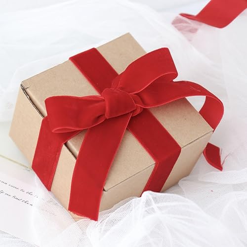 Miniatura 5 de Efavormart - Bobina de cinta de terciopelo de una sola cara roja de 1 pulgada, suministros de manualidades, rollo de cinta de terciopelo y nailon