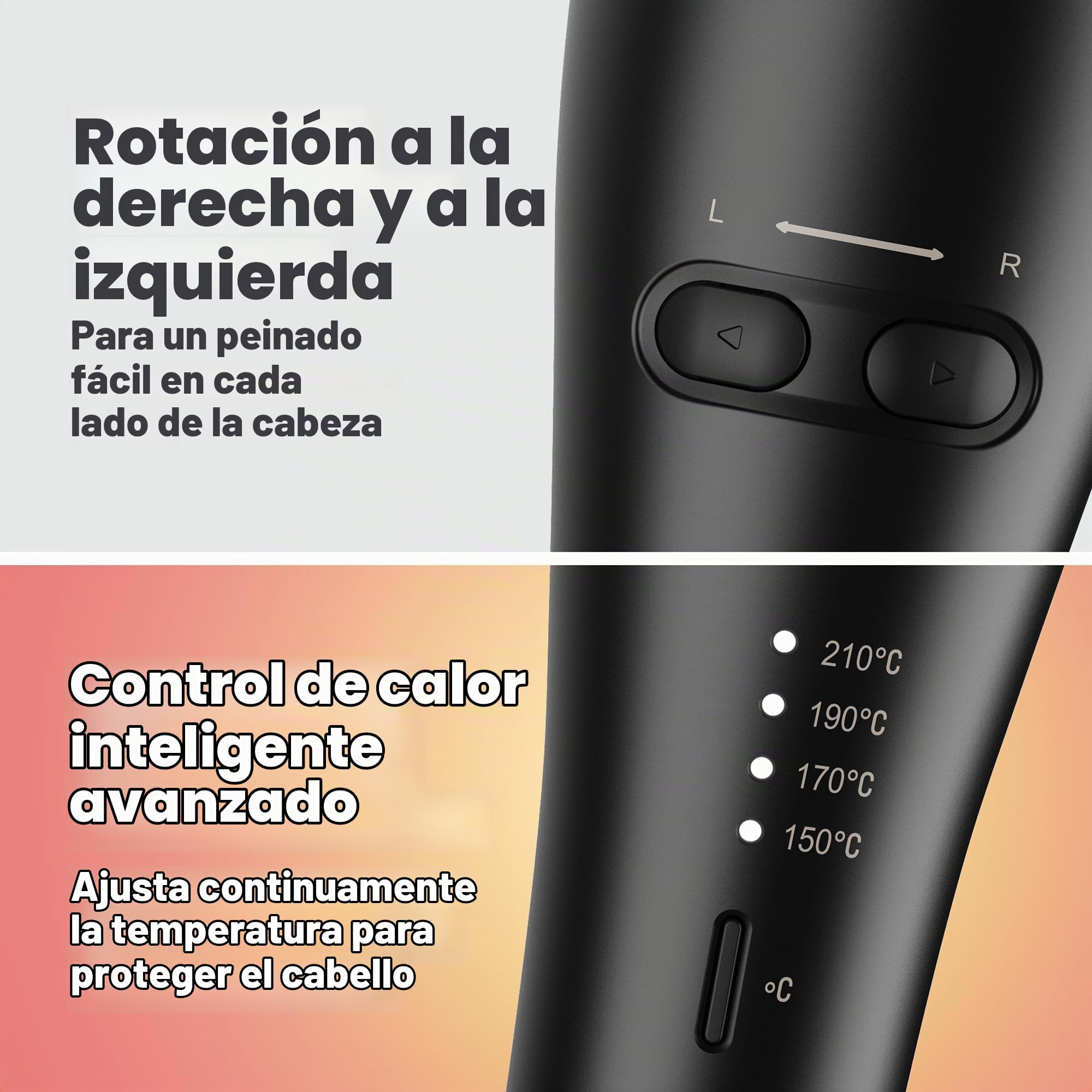 REVAMP Hollywood Curl Rizador Automático de Cerámica - Iónico | Antienredos, Barril de Cerámica, Rizos y Ondas de Playa, Tenacilla Rotatoria, Cabello Ondulado