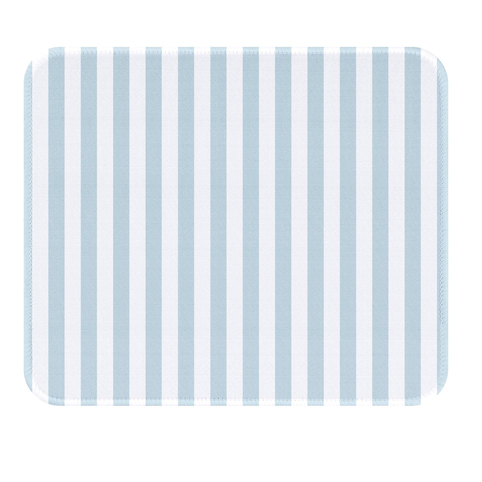 Cute Blue Striple Mouse Pad, Waterproof Aesthetics Floral Mouse Pads Design, Non-Slip Rubber Base Computer Simple Funny Mousepad,Small Mouse Mat Desk Accessories,Light Blue