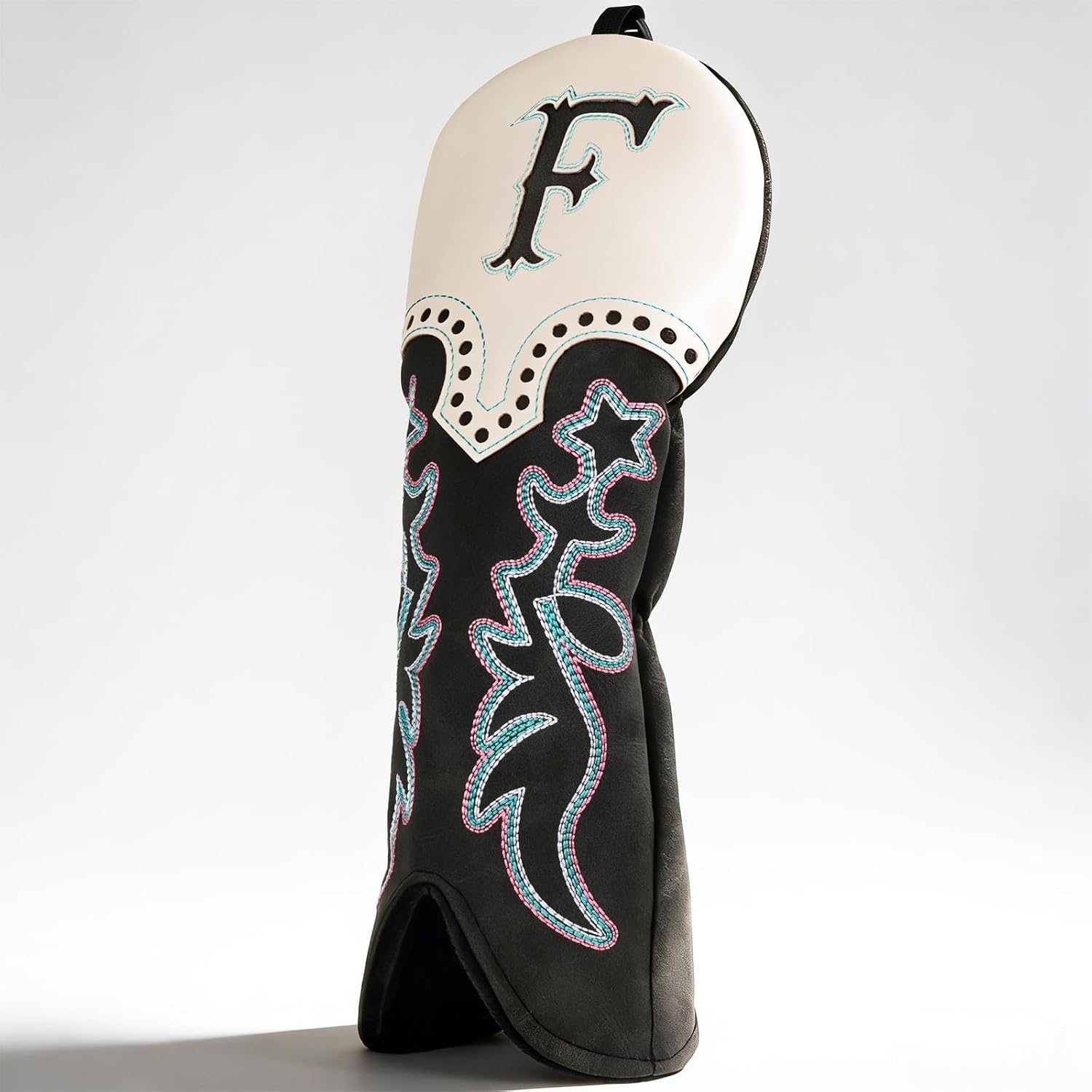 Big Crazy Western Cowboy Golf Head Covers, Driver Headcover, Golf Fairway Wood Hybrid Head Covers, Fashionable Retro Design, Shape of The Boots Golf Head Covers Set, Funny Gift for Family and Friends