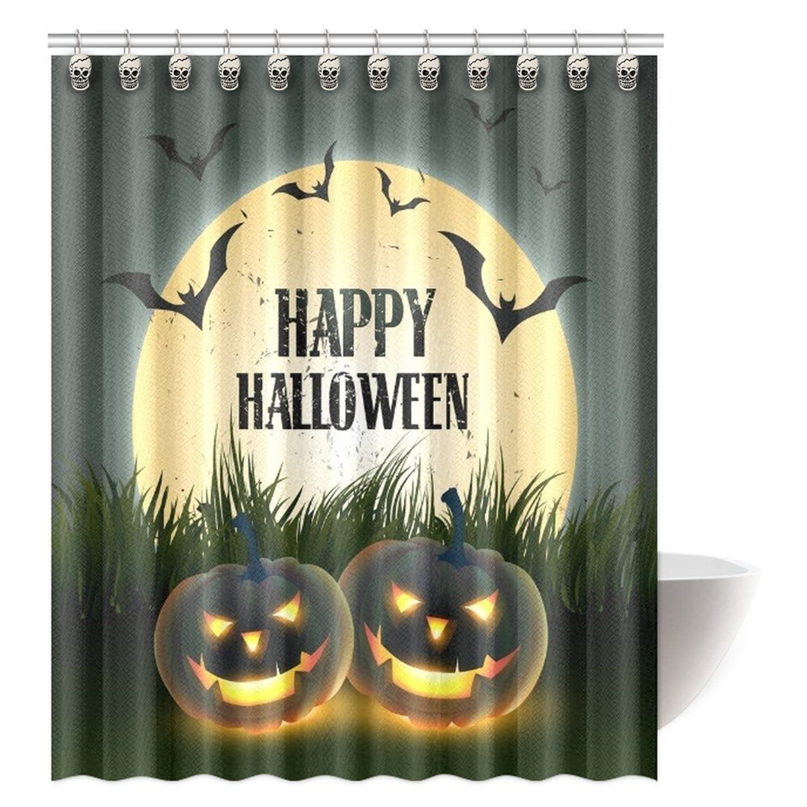 Halloween Skull Shower Hooks - Spooky Bathroom Decor -6 Halloween Skull Shower Hooks - Spooky Bathroom Decor -6