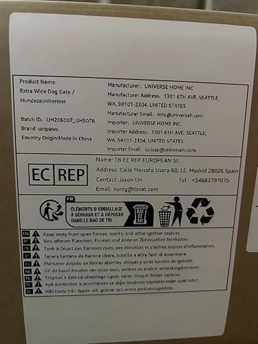 Vista 8 de Unipaws. Corral para mascotas con madera y alambre, 6 paneles extra anchos independientes, para puerta de perro con 4 pies de apoyo, escaleras