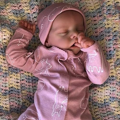 Miniatura 2 de CHAREX Lifelike Reborn Baby Dolls - 18-Inch Sleeping Realistic Newborn Baby Dolls, Soft Cloth Body Real Baby Girl Painted Hair with Feeding Toy for