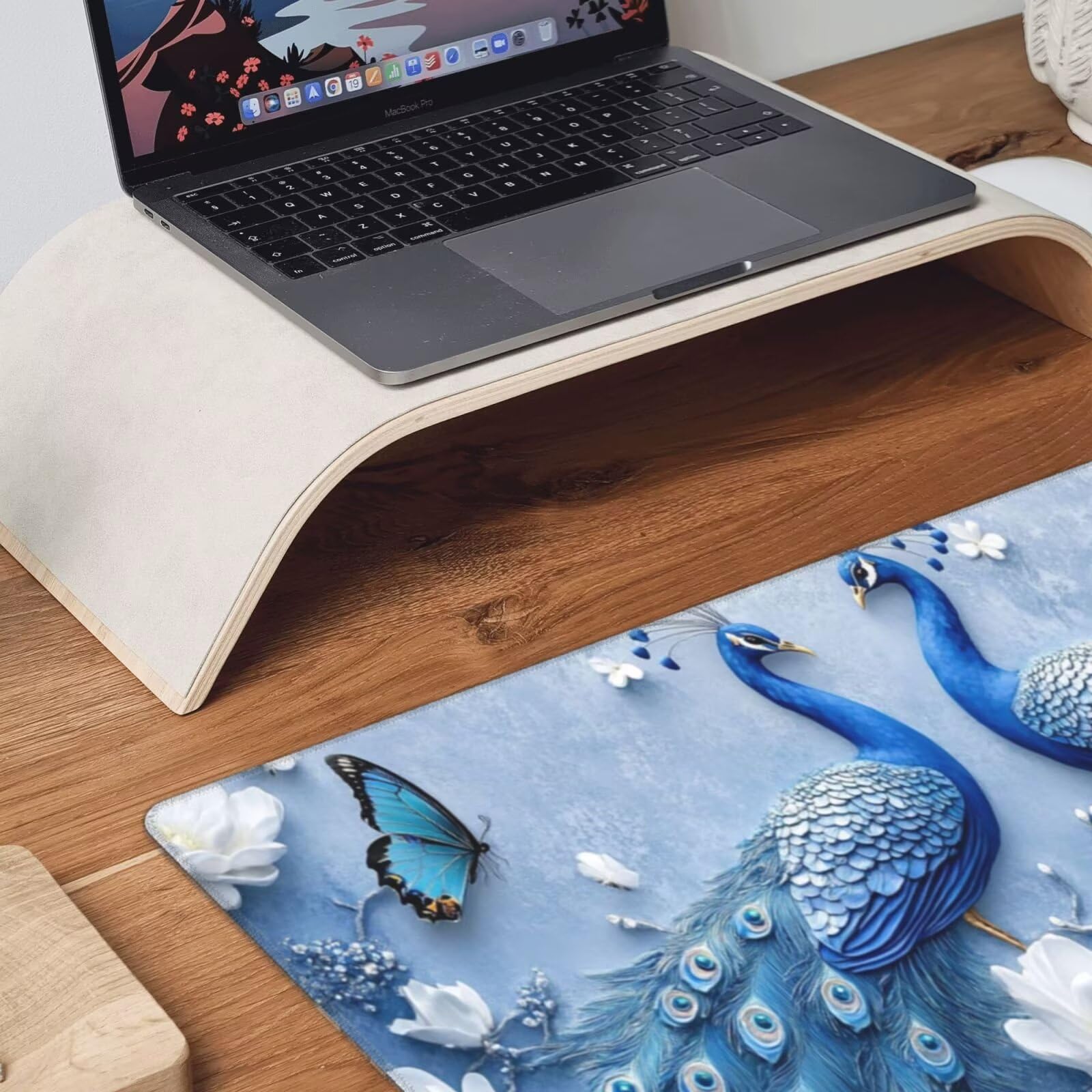 Podkładka pod mysz dla par XXL paw mata na biurko 1600 x 800 x 3 mm zmywalna podkładka do gier do laptopa, z antypoślizgową gumową podkładką dla graczy, PC, pracowników biurowych Y593