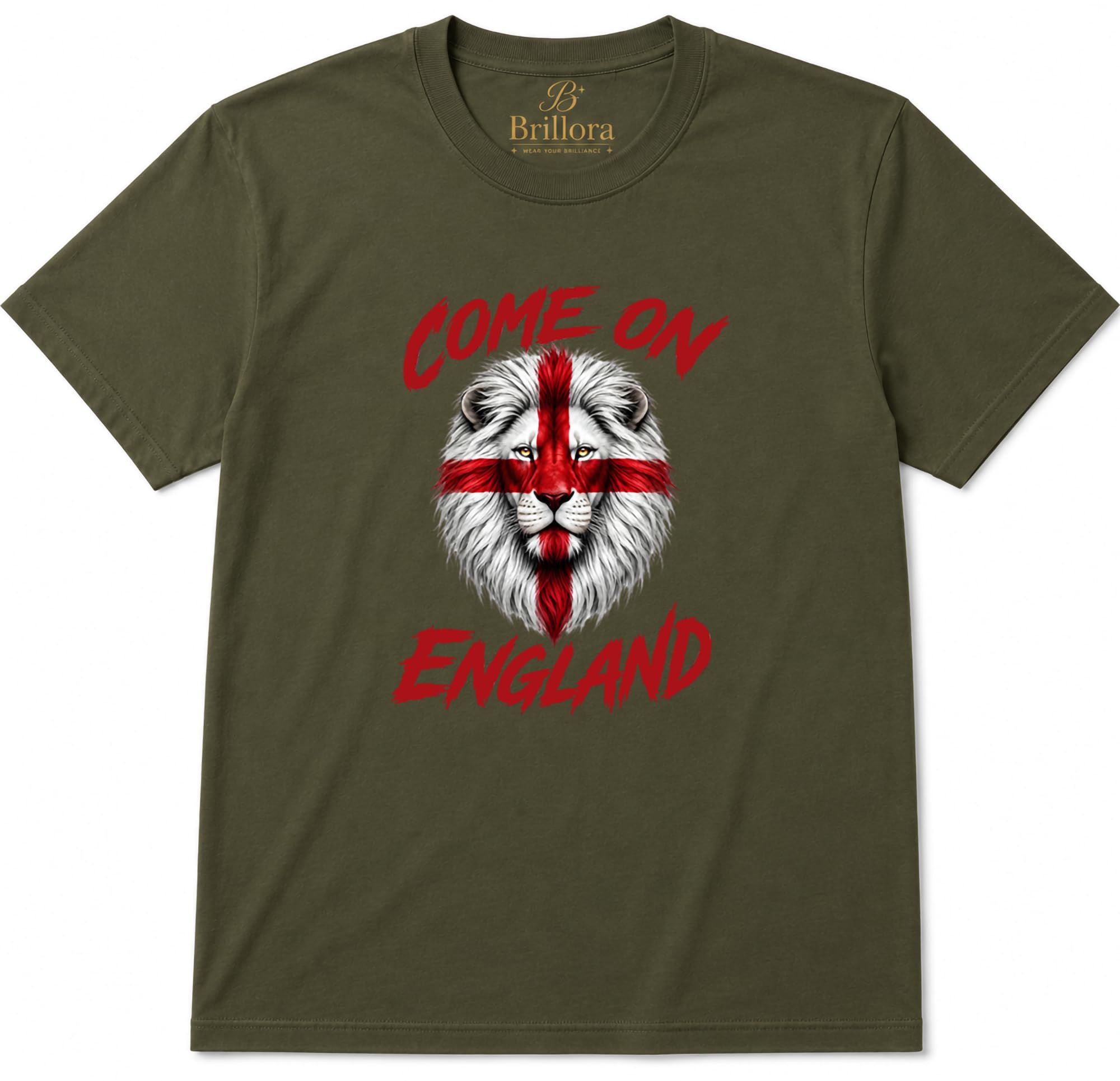 England 2026 T-Shirt - England Football Fan Shirt - Football Supporter Gift Tee Top Khaki