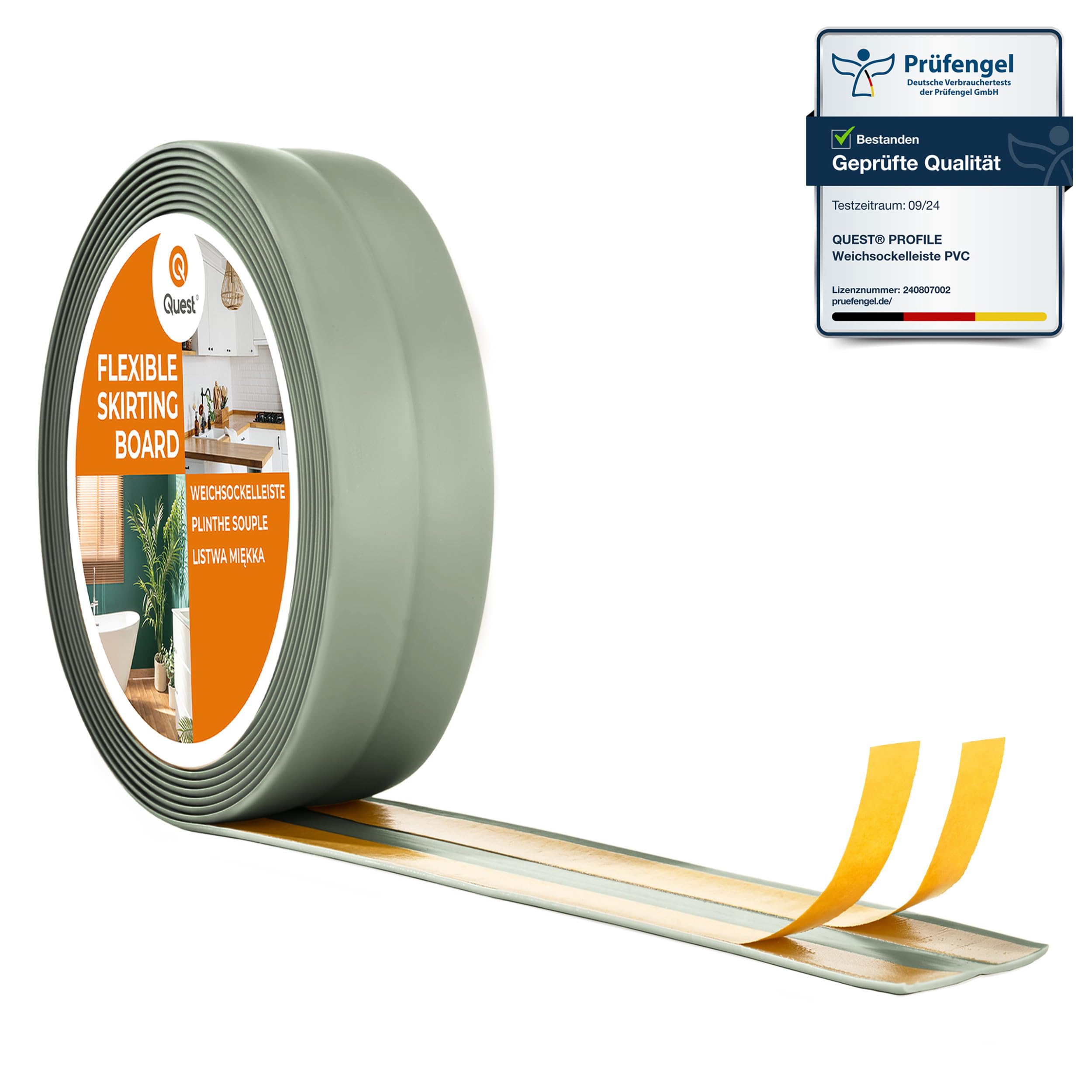 Quest Skirting Board PVC 30 x 30 mm Self-Adhesive - Light Green, 5 m โ image 1