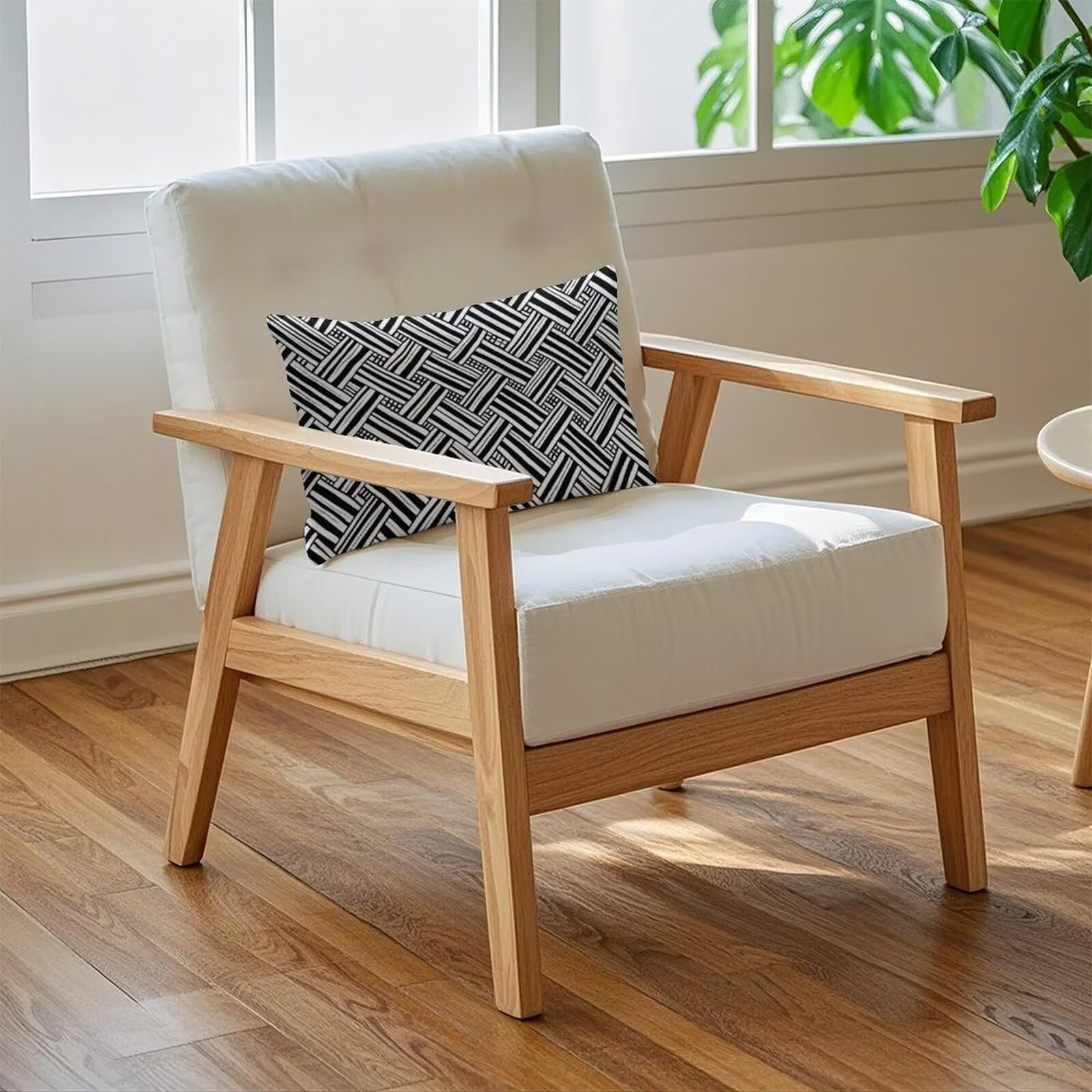 2et Set Kissenbezug 40x70 cm Outdoor Kissen Schwarz Wasserdichte Sofakissen Zierkissen Dekokissen Wasserfest Kissenbezüge Weiß CouchKissen Kissenhüllen Pillow Case für Garten Sofa Outdoor (XY357)