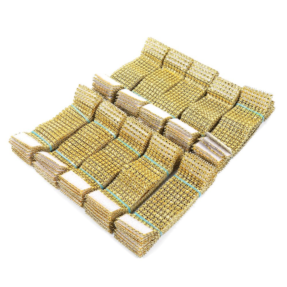 Portatovaglioli Tioncy In Metallo Color Oro Con Diamanti, Confezione Da 100, Per Matrimoni E Feste