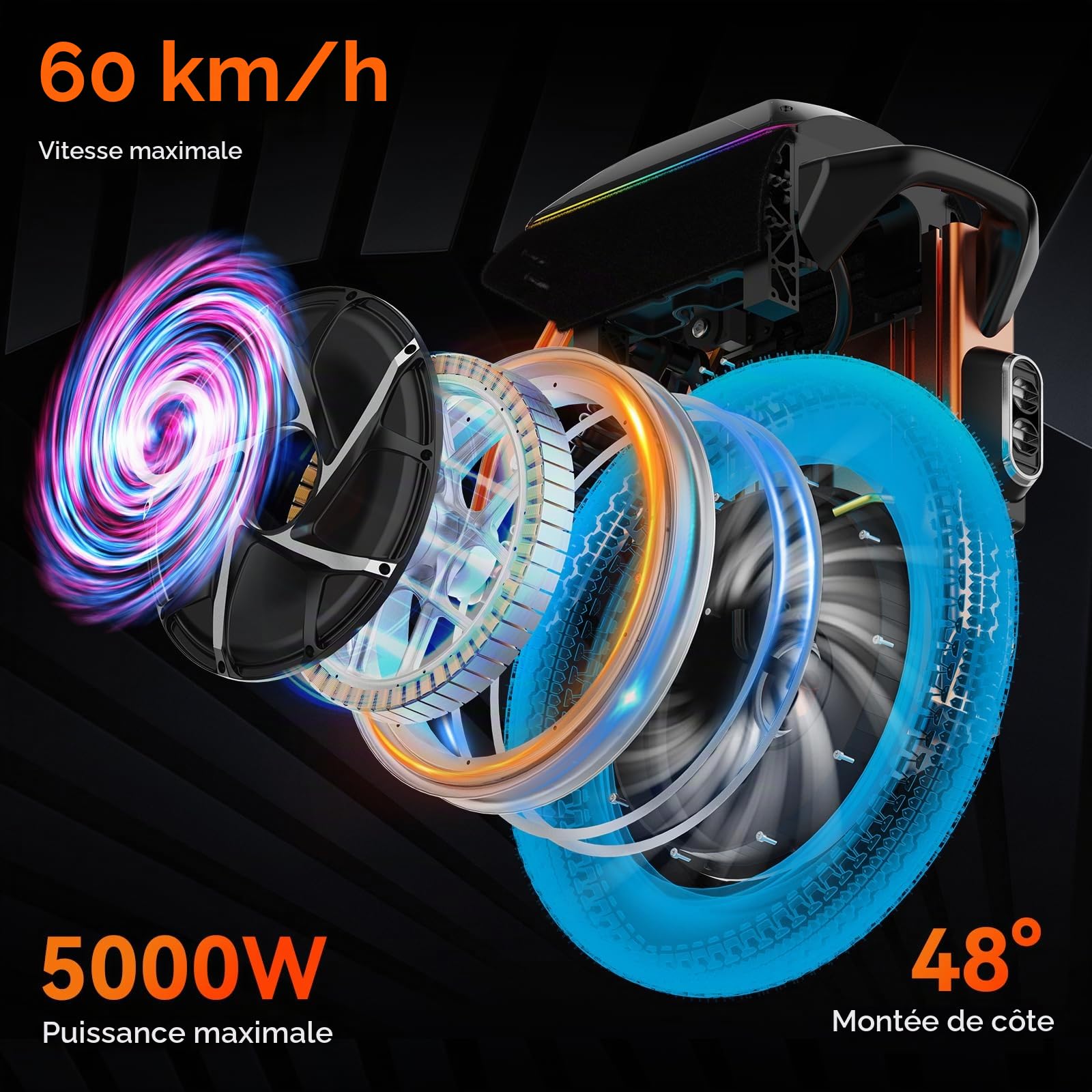 KINGSONG S16 Pro EUC Gyroroue Électrique 3000W, 1480Wh Batterie, 120 km Autonomie, Monoroue Tout-Terrain Haute Performance pour Adultes