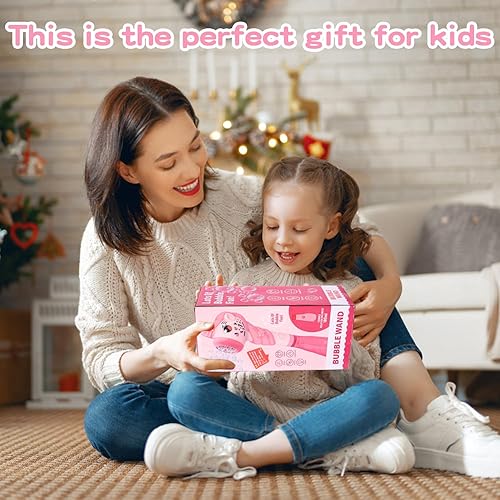 Miniatura 6 de Tlkiaa Varita de burbujas de unicornio para niñas, máquina sopladora de burbujas de princesa con relleno ligero de cesta de Pascua, juguete para